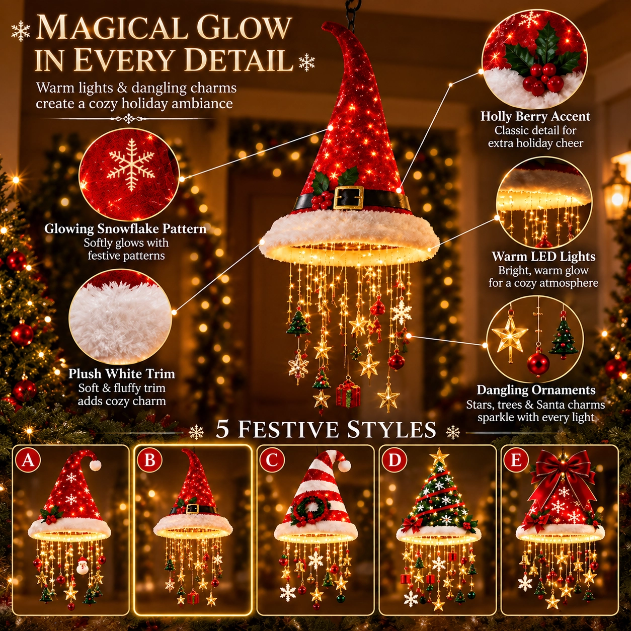 Santa Hat LED Chandelier