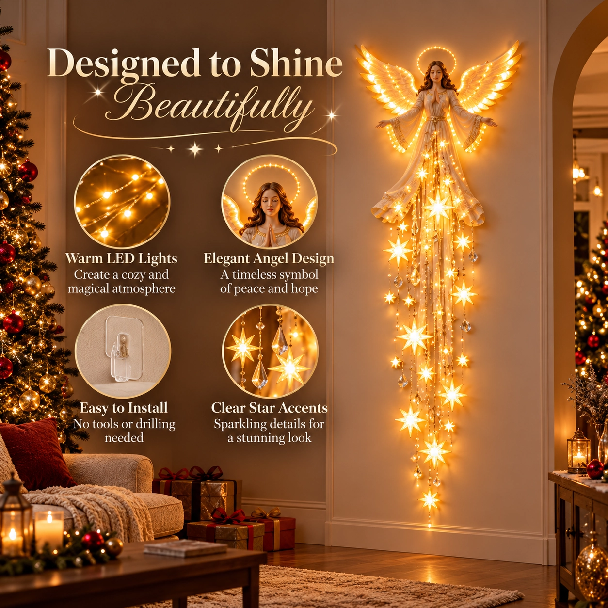 Christmas Angel Wall Light